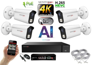 MS 4K IP 4 kamerový set se switchem 8 Mpix WTube (6378K4B)